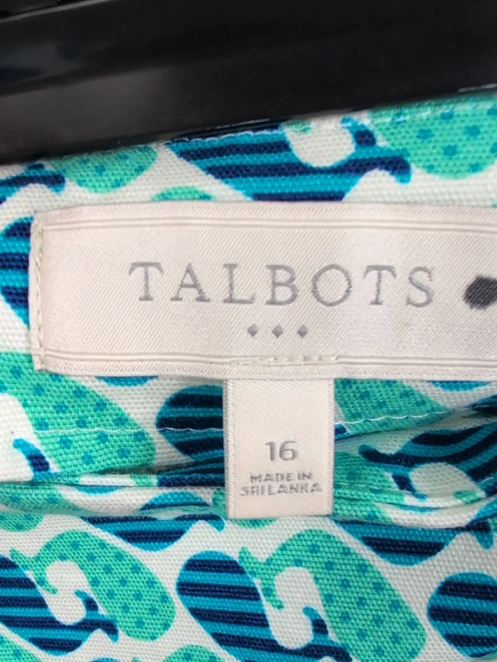 Talbots Fun Whale Print A-Line Cotton Skirt Size 16 Preppy Coastal Summer